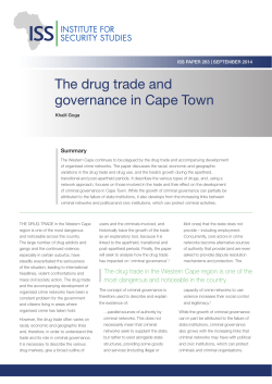 The Drug Trade and Governance in Cape Town