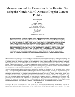 Measurements of Ice Parameters in the Beaufort Sea