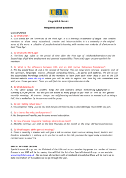 Frequently asked Questions - U3A
