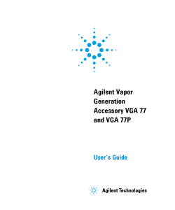 Agilent Vapor Generation Accessory VGA 77 and VGA 77P