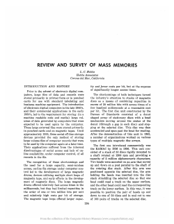 REVIEW AND SURVEY OF MASS MEMORIES