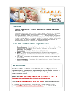 Instructors: &ldquo;STABLE&rdquo; stands for the six program modules