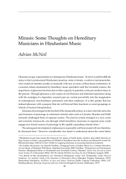 Mirasis: Some Thoughts on Hereditary Musicians in