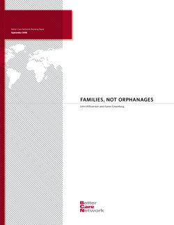 Families, Not orphaNages