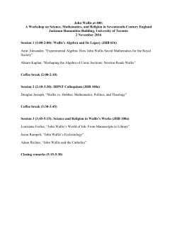 John Wallis at 400 - Jackman Humanities Institute