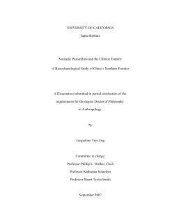 Nomadic Pastoralists and the Chinese Empire: A Bioarchaeological
