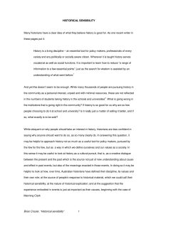 Historical sensibility - CROZIER SCHUTT ASSOCIATES