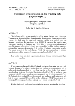 The impact of vaporization on the crushing nuts (Juglans regia L.)