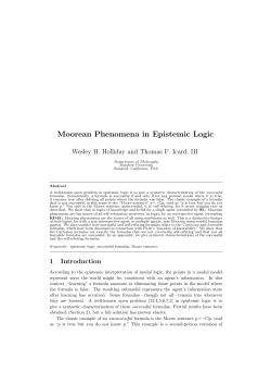 Moorean Phenomena in Epistemic Logic