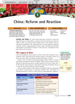 China: Reform and Reaction