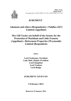 Adamson and others (Respondents) v Paddico (267) Limited