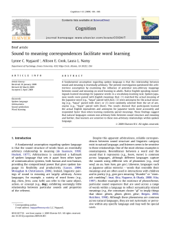 Sound to meaning correspondences facilitate