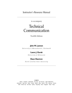to accompany Technical Communication
