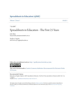 Spreadsheets in Education –The First 25 Years