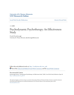 Psychodynamic Psychotherapy: An Effectiveness Study