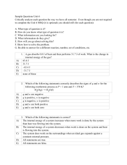 Sample Questions Unit 6 Critically analyze each question the way