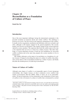 Reconciliation as a Foundation of Culture of Peace
