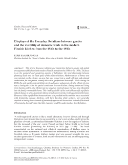 Displays of the Everyday. Relations between gender and the