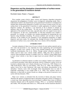 Dispersion and the dissipative characteristics of surface waves in