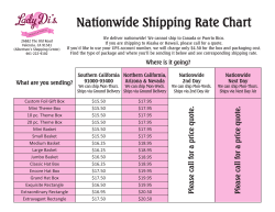 Shipping Rate Chart