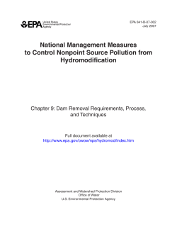 Chapter 9: Dam Removal Requirements, Process, and Techniques