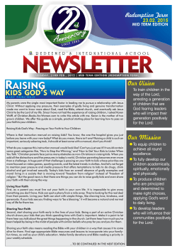 redemption term (mid term) - Redeemer`s International School