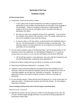 Spirituality of the Cross Facilitator`s Guide