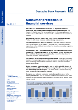 Consumer protection in financial services