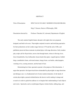 ABSTRACT Title of Dissertation: SPECTACLE IN EARLY MODERN