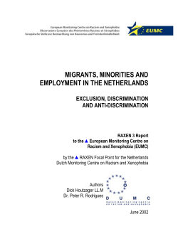 migrants, minorities and employment in the netherlands