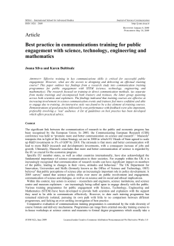 Best practice in communications training for public engagement with