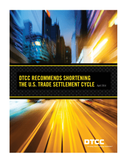 DTCC Recommends Shortening the U.S. Trade