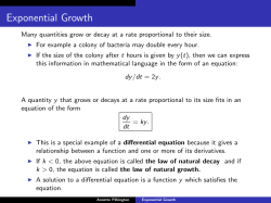 Exponential Growth and Decay