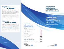 Protection of society, reintegration into to community