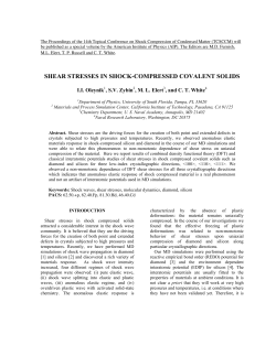 SHEAR STRESSES IN SHOCK-COMPRESSED COVALENT SOLIDS