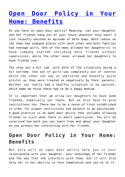 Open Door Policy in Your Home: Benefits