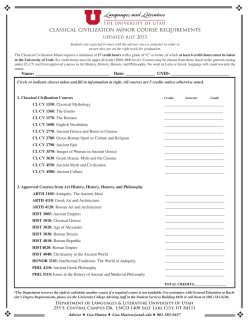 Classical Civilization Requirement Sheet