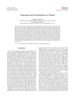 Education and Socialization in Ghana