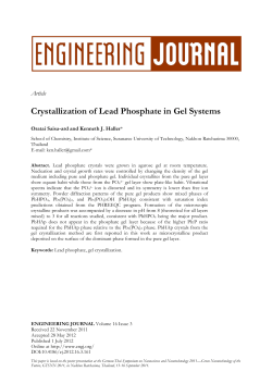 Crystallization of Lead Phosphate in Gel Systems