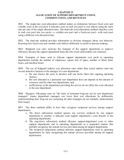 15-1 CHAPTER 15 ALLOCATION OF SUPPORT