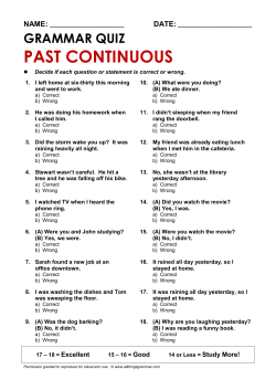 past continuous - All Things Grammar