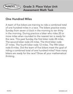 One Hundred Miles Grade 3: Place Value Unit