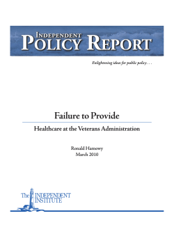 Failure to Provide: Healthcare and the Veterans Administration