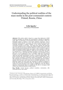 Understanding the political realities of the mass media in the post