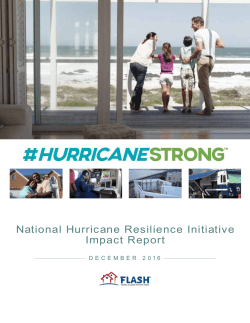 National Hurricane Resilience Initiative Impact Report