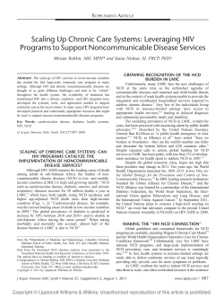Scaling Up Chronic Care Systems