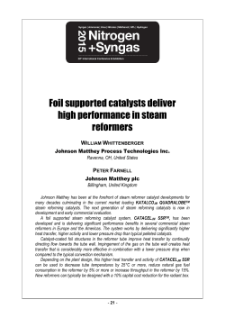 Foil supported catalysts deliver high performance in steam reformers