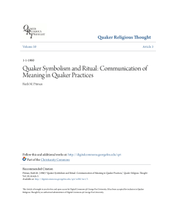 Quaker Symbolism and Ritual: Communication of Meaning in