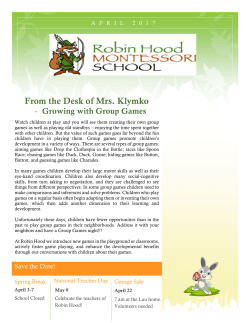 PTA Newsletter - Robin Hood Montessori Inc.
