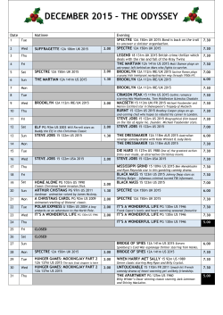 DECEMBER 2015 &ndash; THE ODYSSEY